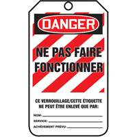 Lockout Tags, Cardstock, 3-1/8" W x 5-7/8" H, French NRZ Safety Inc.