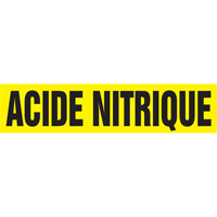 "Acid Nitrique" Pipe Marker, Self-Adhesive, 4" H x 24" W, Black on Yellow NRZ Safety Inc.
