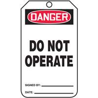 &eacute;tiquettes de s&eacute;curit&eacute;, Papier cartonn&eacute;, 3-1/4" la x 5-3/4" h, Anglais NRZ Safety Inc.