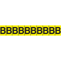Rep&egrave;res adh&eacute;sifs &agrave; lettres individuelles, E, 1" h, Noir sur jaune NRZ Safety Inc.