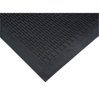 Low-Profile Matting, Rubber, Scraper Type, Solid Pattern, 3' x 5', Black NRZ Safety Inc.