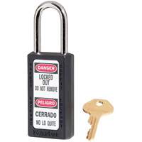 411 Zenex Safety Padlocks, Black, Keyed Alike, Thermoplastic, 1-1/2" Width NRZ Safety Inc.