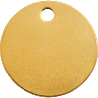 Blank Tags, Brass, 1" dia NRZ Safety Inc.