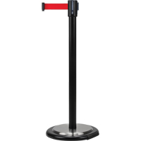 Barri&egrave;res sur pieds pour le contr&ocirc;le des foules, Acier, 35" h, Ruban Rouge, Longueur du ruban 12' NRZ Safety Inc.