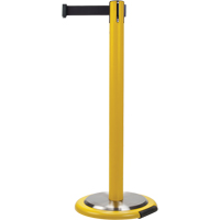 Barri&egrave;res sur pieds pour le contr&ocirc;le des foules, Acier, 35" h, Ruban Noir, Longueur du ruban 7' NRZ Safety Inc.
