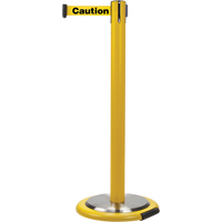 Barri&egrave;res sur pieds pour le contr&ocirc;le des foules, Acier, 35" h, Ruban Jaune, Longueur du ruban 7' NRZ Safety Inc.