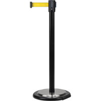 Barri&egrave;re sur pied pour le contr&ocirc;le des foules, Acier, 35" h, Ruban Jaune, Longueur du ruban 7' NRZ Safety Inc.
