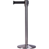 Barri&egrave;res sur pieds pour le contr&ocirc;le des foules, Acier, 35" h, Ruban Noir, Longueur du ruban 12' NRZ Safety Inc.