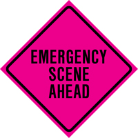 "Emergency Scene Ahead" Roll-Up Traffic Sign, 36" x 36", Vinyl, English NRZ Safety Inc.