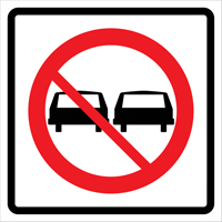 No Passing Roll-Up Traffic Sign, 29-1/2" x 29-1/2", Vinyl, Pictogram NRZ Safety Inc.