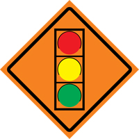 Stop Light Roll-Up Traffic Sign, 29-1/2" x 29-1/2", Vinyl, Pictogram NRZ Safety Inc.