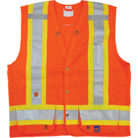 Veste de s&eacute;curit&eacute; pour arpenteur, Orange haute visibilit&eacute;, Petit, Polyester NRZ Safety Inc.