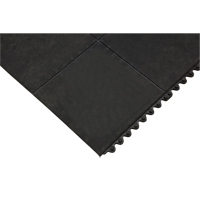 Tapis antifatigue, Lisse, 3' x 3' x 1/2", Noir, Caoutchouc naturel NRZ Safety Inc.