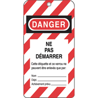 Lockout Tags, Plastic, 3" W x 5-3/4" H, French NRZ Safety Inc.