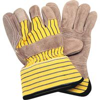 Gants d'ajusteur avec paume double, Grand, Paume en Cuir de vache refendu, Doublure en Coton NRZ Safety Inc.