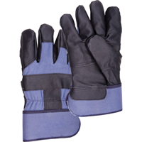Blue Winter-Lined Work Gloves, Large, Grain Furniture Palm, Cotton Fleece Inner Lining NRZ Safety Inc.