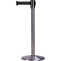 Barri&egrave;res sur pieds pour le contr&ocirc;le des foules, Acier, 35" h, Ruban Noir, Longueur du ruban 7' NRZ Safety Inc.