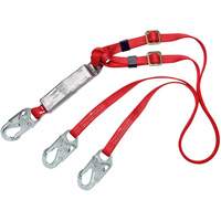 PRO Shock-Absorbing Lanyard, 6', Snap Hook Center, Snap Hook Leg Ends, Polyester NRZ Safety Inc.