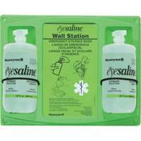 Support mural pour solution saline de douche oculaire, Double NRZ Safety Inc.