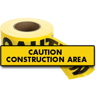 Standard Barricade Tape, English, 3" W x 1000' L, 2 mils, Black on Yellow NRZ Safety Inc.