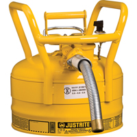 D.O.T. AccuFlow Safety Cans, Type II, Steel, 2.5 US gal., Yellow, FM Approved NRZ Safety Inc.