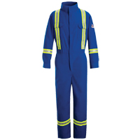 Combinaisons de qualit&eacute; sup&eacute;rieure r&eacute;sistantes aux flammes avec bandes r&eacute;fl&eacute;chissantes, Taille 38, Bleu royal, 5,1 cal/cm² NRZ Safety Inc.