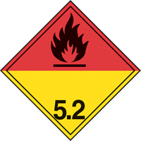 TDG Shipping Labels, Class 5.2, Organic Peroxides, Paper NRZ Safety Inc.