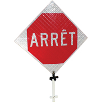 "Arr&ecirc;t" Pole Sign, 24" x 24", Aluminum, French NRZ Safety Inc.