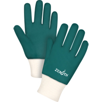 Double Dipped Green Gloves, 10" L, PVC, Cotton Jersey Inner Lining, 70-mil NRZ Safety Inc.