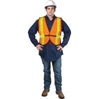 Standard-Duty Safety Vest, High Visibility Orange, Large, Polyester NRZ Safety Inc.