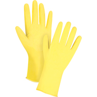 Premium Canary Yellow Chemical-Resistant Gloves, Size Small/7, 12" L, Rubber Latex, Flock-Lined Inner Lining, 15-mil NRZ Safety Inc.