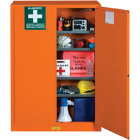 Armoires de rangement pour pr&eacute;paration aux situations d'urgence, Acier, 4 Tablettes, 65" h x 43" la x 18" P, Orange NRZ Safety Inc.