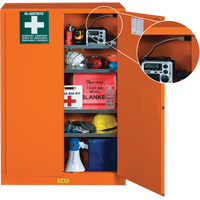 Armoires de rangement pour pr&eacute;paration aux situations d'urgence, Acier, 4 Tablettes, 65" h x 43" la x 18" P, Orange NRZ Safety Inc.