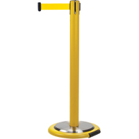 Barri&egrave;res sur pieds pour le contr&ocirc;le des foules, Acier, 35" h, Ruban Jaune, Longueur du ruban 7' NRZ Safety Inc.