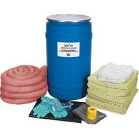 Trousse de lutte contre les d&eacute;versements de premi&egrave;re qualit&eacute;, Mati&egrave;res dangereuses, Baril, Absorbance de 30 gal. US NRZ Safety Inc.