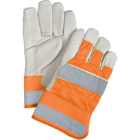 Gants d'ajusteur &agrave; chaleur sup&eacute;rieure orange haute visibilit&eacute;, Grand, Paume en Cuir fleur de vache, Doublure en Thinsulate NRZ Safety Inc.