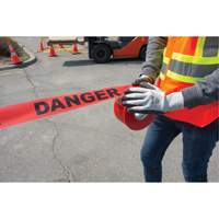 Ruban pour barricade Danger, Bilingue, 3" la x 1000' lo, 1,5 mil, Noir/rouge NRZ Safety Inc.