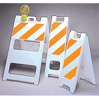 Barricades, Folding, 25" L x 45" H, Orange/White NRZ Safety Inc.
