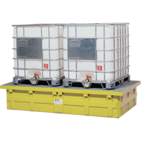 Double IBC Low-Top With Drain, 385 US gal. Spill Capacity, 110" x 55" x 20" NRZ Safety Inc.