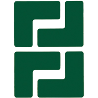 Floor Corner Marks, L, 5" L x 2" W, Green, Polyester NRZ Safety Inc.