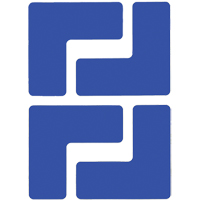 Floor Corner Marks, L, 5" L x 2" W, Blue, Polyester NRZ Safety Inc.
