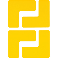 Floor Corner Marks, L, 5" L x 2" W, Yellow, Polyester NRZ Safety Inc.