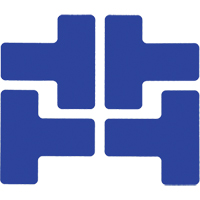 Floor Corner Marks, T, 5" L x 2" W, Blue, Polyester NRZ Safety Inc.