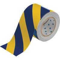 Ruban de marquage pour planchers ToughStripe, 4" x 100', Polyester, Bleu et jaune NRZ Safety Inc.