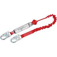 PRO Elastic Shock-Absorbing Lanyard, 6', Snap Hook Center, Snap Hook Leg Ends, Polyester NRZ Safety Inc.