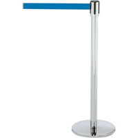 Montant pour barri&egrave;re Slimline TensaBarrier, Acier, 38" h, Ruban Bleu, Longueur du ruban 7,5' NRZ Safety Inc.