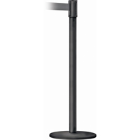Montant pour barri&egrave;re Slimline TensaBarrier, Acier, 38" h, Ruban Noir, Longueur du ruban 7,5' NRZ Safety Inc.