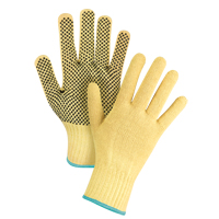 Gants tricot&eacute;s sans couture &agrave; pois, Taille T-Grand/10, Calibre 7, Rev&ecirc;tement PVC, Enveloppe en Kevlar, ASTM ANSI niveau A2/EN 388 niveau 3 NRZ Safety Inc.