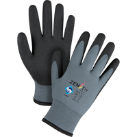 Gants enduits de premi&egrave;re qualit&eacute; ZX-30°, 8/Moyen, R&ecirc;vetement PVC, Calibre 15, Enveloppe en Nylon NRZ Safety Inc.