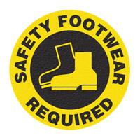 Panneau de signalisation au sol  Safety Footwear , Adh&eacute;sif, Anglais avec pictogramme NRZ Safety Inc.